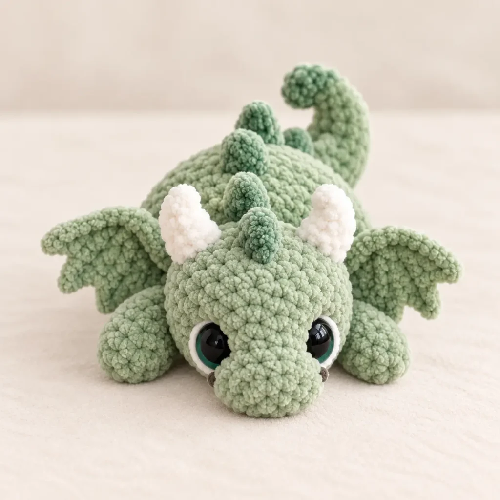 Cute no-sew baby dragon amigurumi crochet pattern