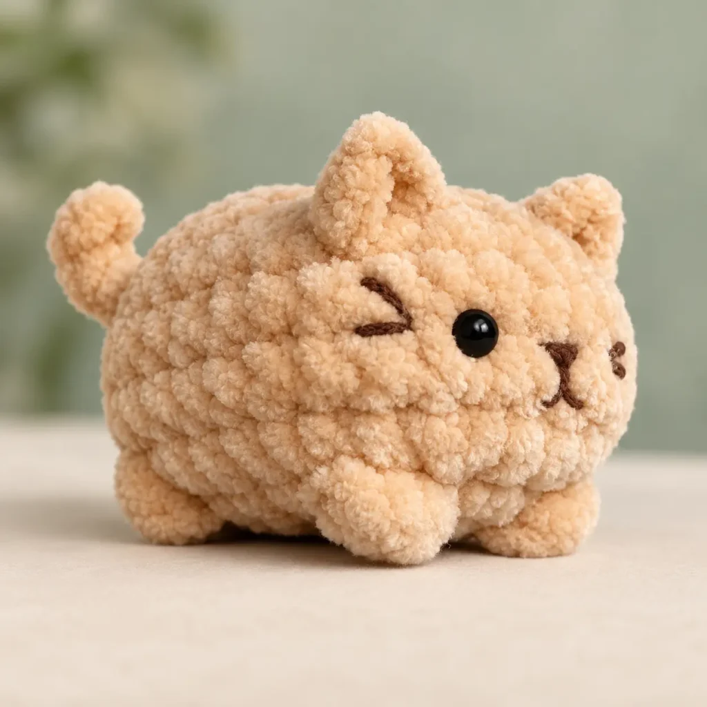 Cute no-sew cat amigurumi crochet pattern